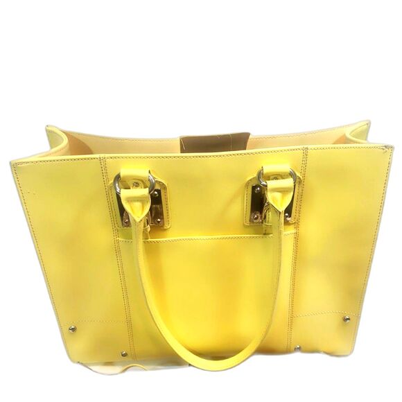 Wilson’s Yellow Genuine Leather Tote Bag Size Large - Picture 3 of 11